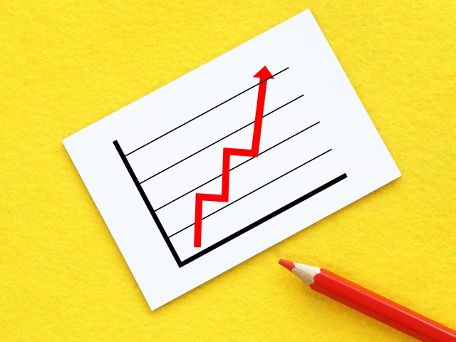 上昇しているグラフ